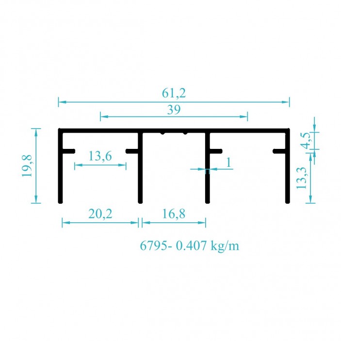 Upper double track 6794 IVENTO-01 Sliding door mechanisms