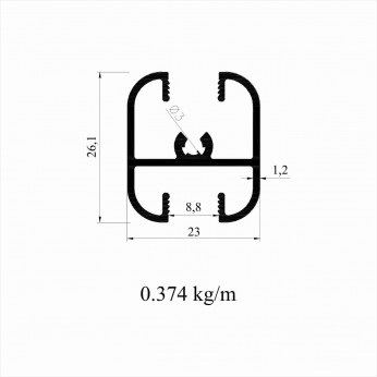 Divider for System, matt chrome