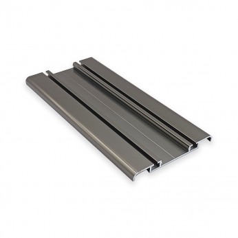 Lower double rail for bottom guide system - glass and chipboard, Inox Lower double rail for bottom guide system - glass and chipboard, Inox