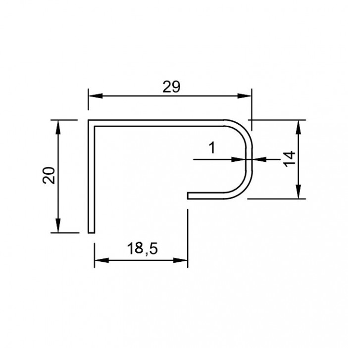 Кант - дръжка за гардероби 18mm. Механизми за плъзгащи врати