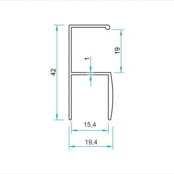 Кант - дръжка за гардероби 15mm. антрацит Механизми за плъзгащи врати