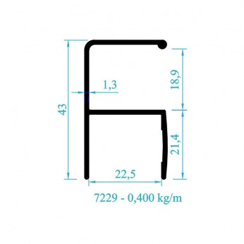 Кант-дръжка за гардероби за ПДЧ 22 mm., черна 22. Механизми за плъзгащи врати