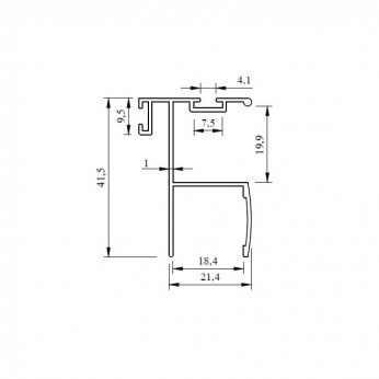 Кант дръжка за гардероби 524, черно мат 22. Механизми за плъзгащи врати
