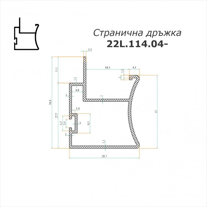 JUNIOR wardrobe door mechanism set WITHOUT soft closing for sliding doors with bottom guide 22L.114.01YE 22. Sliding door mechanisms