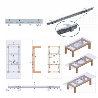 Синхронен механизъм за разтегателна маса без УХО, средна част 530 mm 23. Механизми за маси