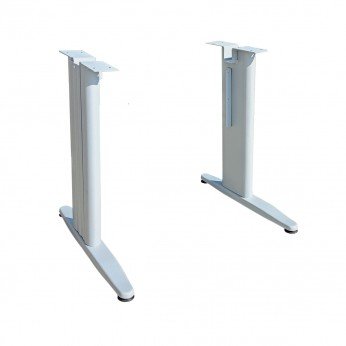 Set of office legs with welded plate - matt chrome 25. Office table legs and accessories