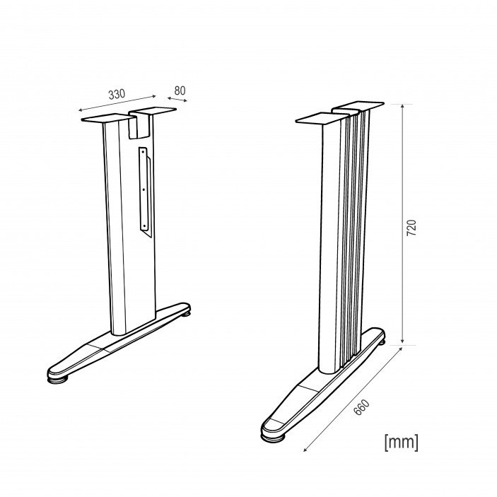 Комплект офис крака с заварена планка - мат хром 25. Офис крака и аксесоари за бюро