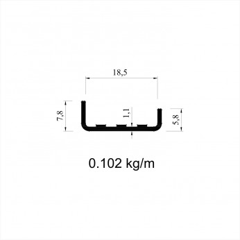 Edge banding 8/6 mm. for 18 mm. board. - stainless steel 27. Aluminium edge profiles