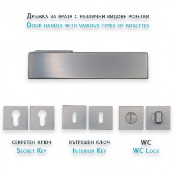 IVENTO Door handle LUX, inox Interior door handle sets