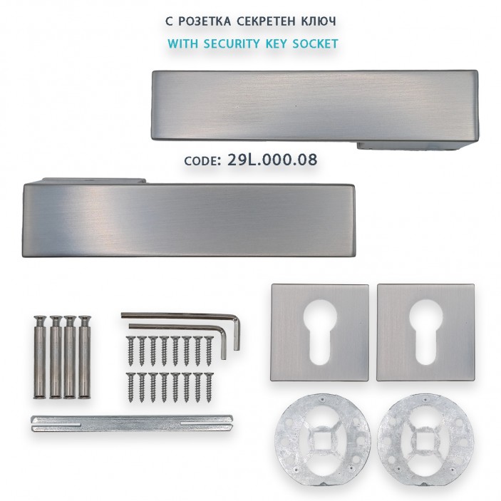 IVENTO Door handle LUX, inox Interior door handle sets