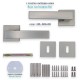 IVENTO Door handle 3 types of rosettes, elegant straight shape, stainless steel color Interior door handle sets
