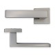 IVENTO Door handle 3 types of rosettes, elegant straight shape, stainless steel color Interior door handle sets
