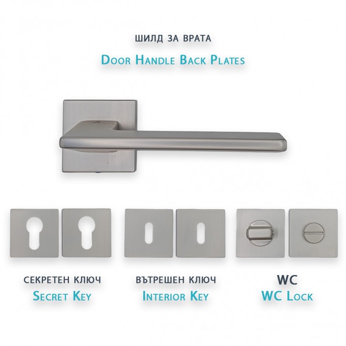 IVENTO Door handle LUX, inox Interior door handle sets