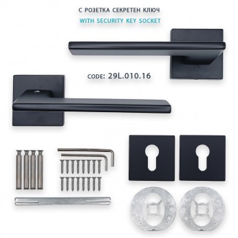 IVENTO Door handle LUX, black Interior door handle sets