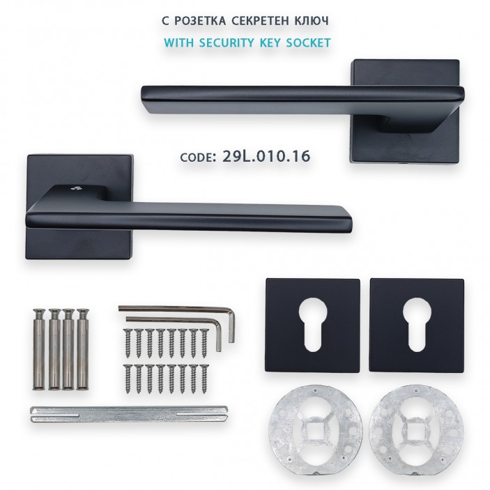 IVENTO Door handle LUX, black Interior door handle sets