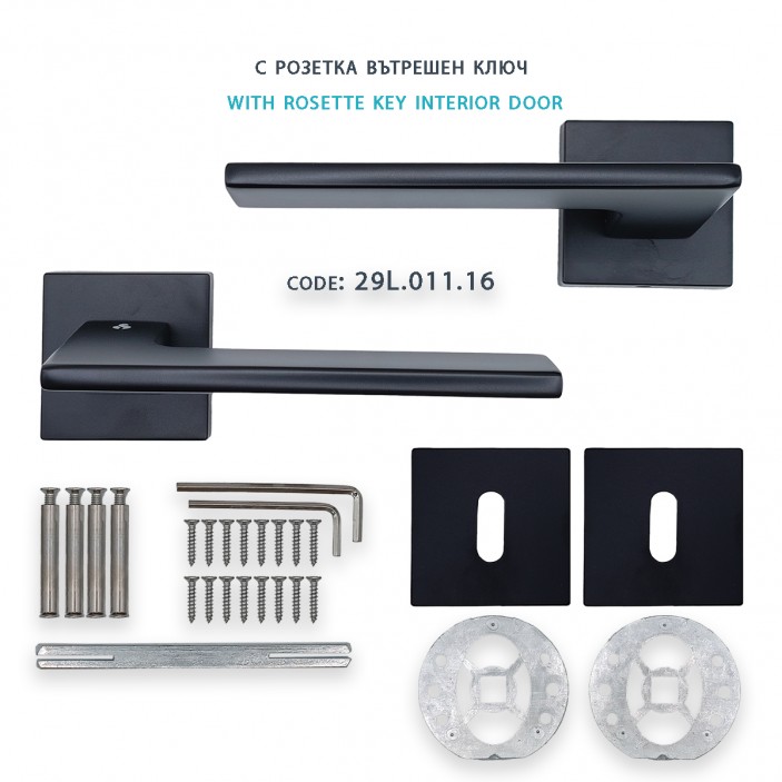 IVENTO Door handle LUX, black Interior door handle sets