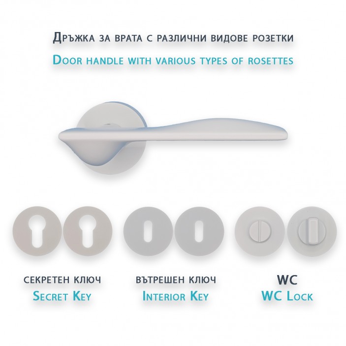 IVENTO Door handle, white matt Interior door handle sets