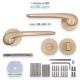 IVENTO Door handle, elegant shape, gold color stainless steel Interior door handle sets