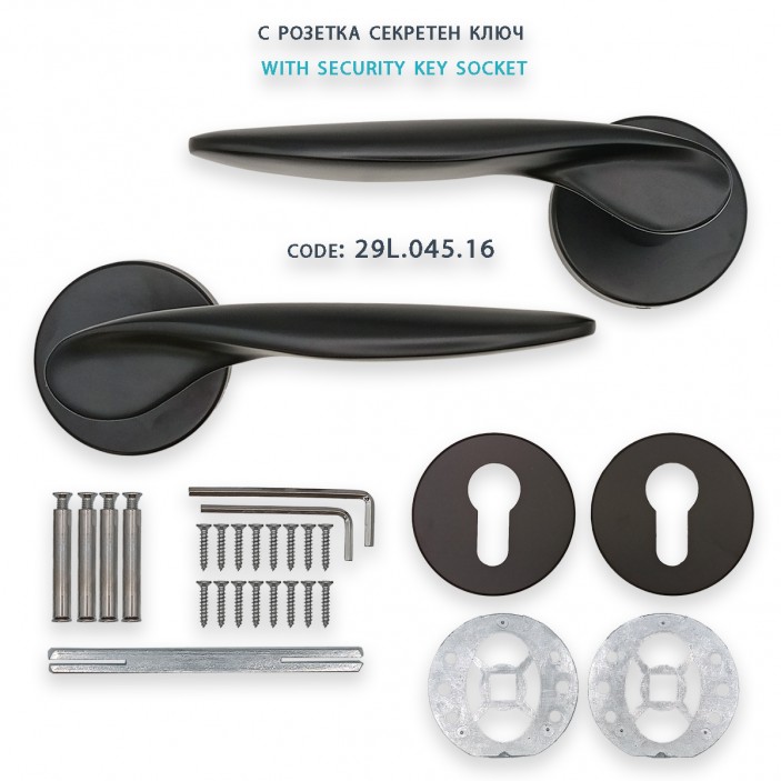 IVENTO Door handle LUX, black 29L.045-046-047.16 - Interior door handle sets IVENTO Door handle LUX, black Interior door handle sets