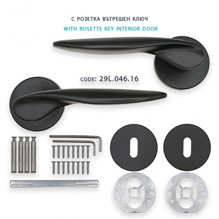 IVENTO Door handle LUX, black 29L.045-046-047.16 - Interior door handle sets IVENTO Door handle LUX, black Interior door handle sets