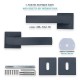 IVENTO Interior and exterior door handle, black Handles for interior and exterior doors Elegance
