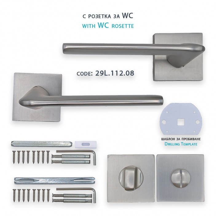 IVENTO Interior and exterior door handle,inox 29L.110-111-112.08 - Handles for interior and exterior doors Elegance IVENTO Interior and exterior door handle,inox Handles for interior and exterior doors Elegance