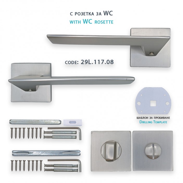 IVENTO Interior and exterior door handle,inox 29L.115-116-117.08 - Handles for interior and exterior doors Elegance IVENTO Interior and exterior door handle,inox Handles for interior and exterior doors Elegance