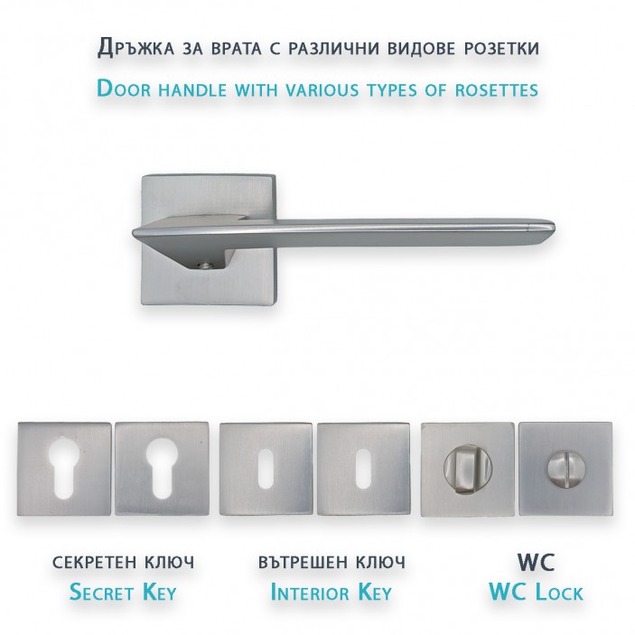 IVENTO Interior and exterior door handle,inox 29L.115-116-117.08 - Handles for interior and exterior doors Elegance IVENTO Interior and exterior door handle,inox Handles for interior and exterior doors Elegance