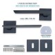 IVENTO Interior and exterior door handle, black Handles for interior and exterior doors Elegance