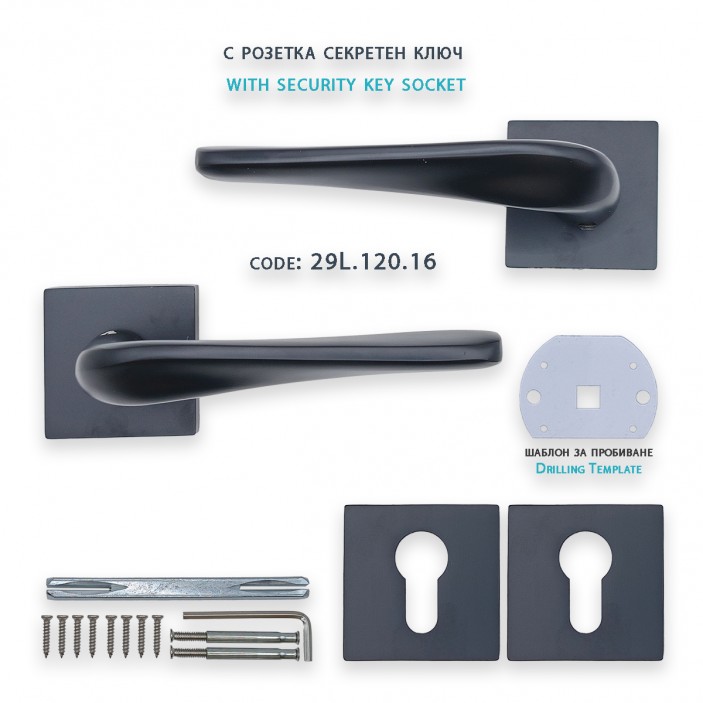 IVENTO Interior and exterior door handle, black 29L.120-121-122.16 -  IVENTO Interior and exterior door handle, black