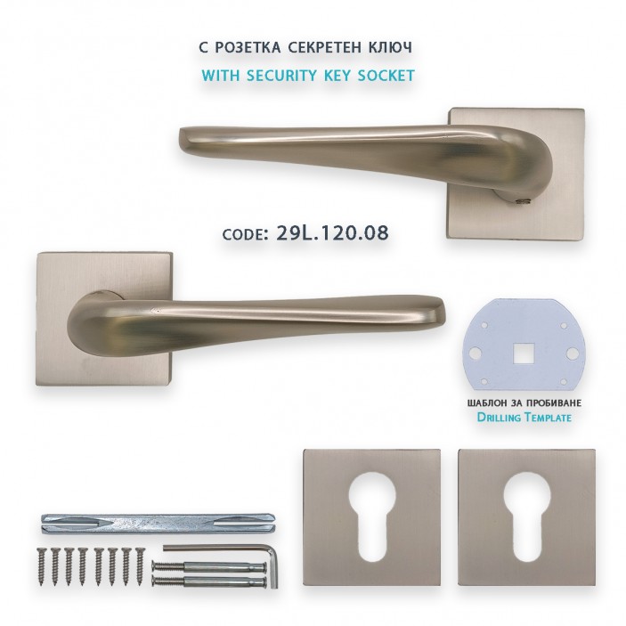 IVENTO Interior and exterior door handle,inox 29L.120-121-122.08 - Handles for interior and exterior doors Elegance IVENTO Interior and exterior door handle,inox Handles for interior and exterior doors Elegance
