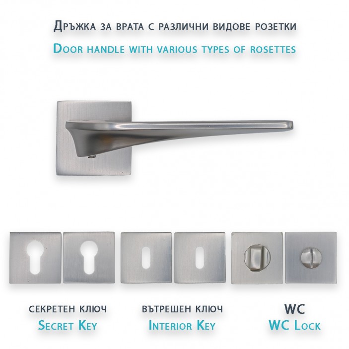 IVENTO Interior and exterior door handle,inox 29L.125-126-127.08 - Handles for interior and exterior doors Elegance IVENTO Interior and exterior door handle,inox Handles for interior and exterior doors Elegance