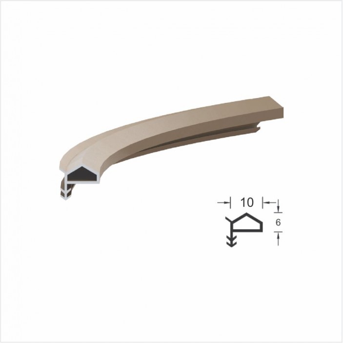 Rubber door seal side with tongue 10 mm. 30. Interior door accessories