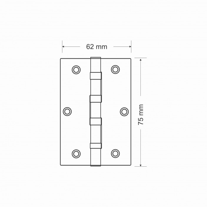 Non-rebate interior door hinge 75mm. 30L.530.08-11 - Interior door accessories Non-rebate interior door hinge 75mm. Interior door accessories