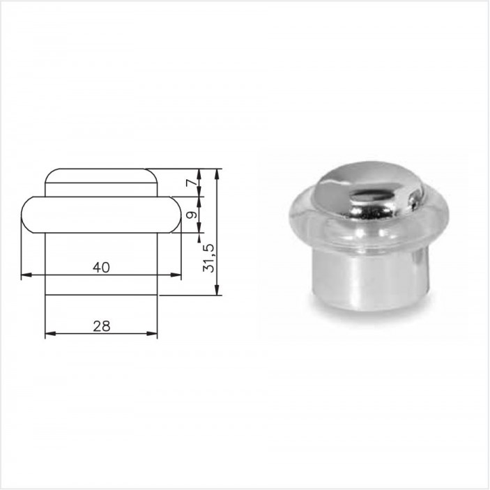 Door stopper 4105 30L.722.02-05 - Interior door accessories Door stopper 4105 Interior door accessories