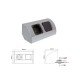 Разклонител ъглов с 2xSCHUKO, мат хром контакт с usb