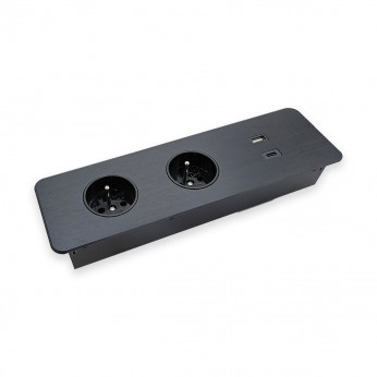 Built-in electrical outlet. Power strip with 2xFrench and 2xUSB (A and C-type), black 31. Furniture LED lighting