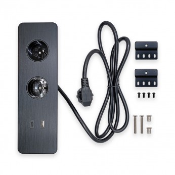 Built-in electrical outlet. Power strip with 2xFrench and 2xUSB (A and C-type), black 31. Furniture LED lighting