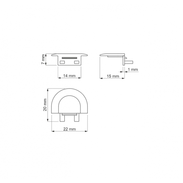 Тапа за Алуминиев профил INLINE MINI XL 31L.260.02-06 - Осветителни тела за мебели Тапа за Алуминиев профил INLINE MINI XL Осветителни тела за мебели