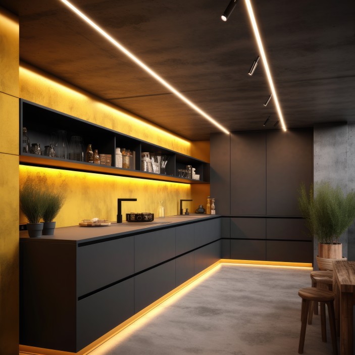 Aluminum profile FLOOR LINE for LED strip and 18 mm panel 31L.270.04 - Furniture LED lighting Aluminum profile FLOOR LINE for LED strip and 18 mm panel Furniture LED lighting