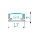 IVENTO Straight aluminum profile for LED strip 7x17mm, 3m. 31L.218.05-16 - 31. Furniture LED lighting IVENTO Straight aluminum profile for LED strip 7x17mm, 3m. 31. Furniture LED lighting