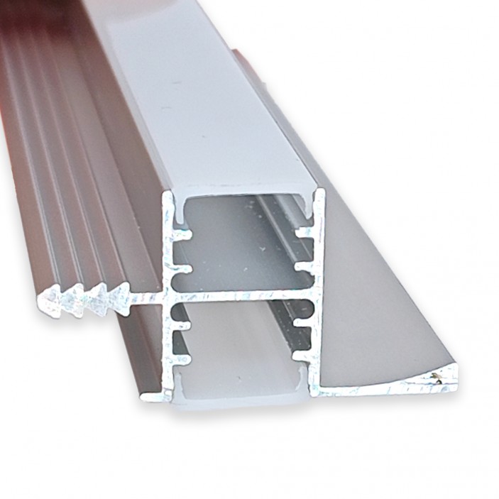 IVENTO Aluminum double-light profile for LED strip for 18 mm chipboard, 3 m. Furniture LED lighting