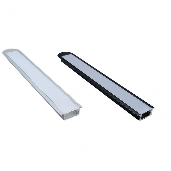 Aluminium embedded LED light profile - shallow Furniture LED lighting