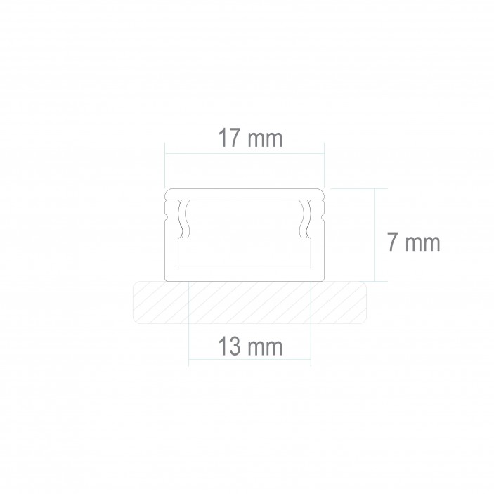 IVENTO Straight aluminum profile for LED strip 7x17mm, 3m. 31. Furniture LED lighting
