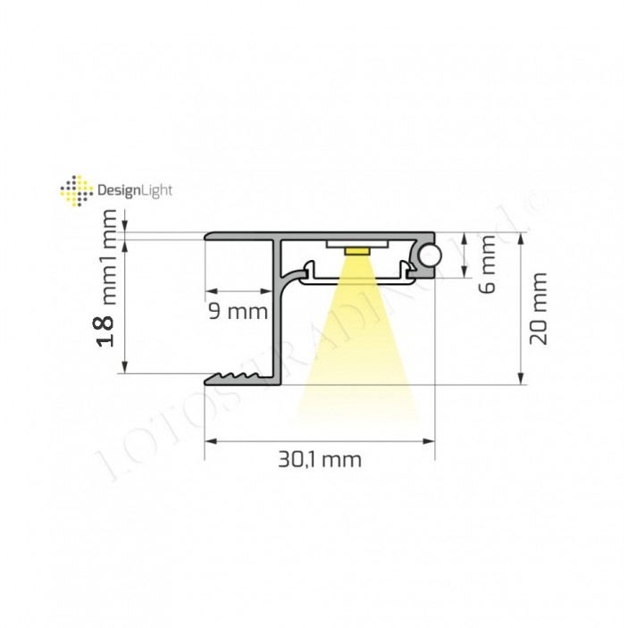 Aluminum profile SCYLINE for LED strip for 18 mm panel 31L.270.01 - Furniture LED lighting Aluminum profile SCYLINE for LED strip for 18 mm panel Furniture LED lighting