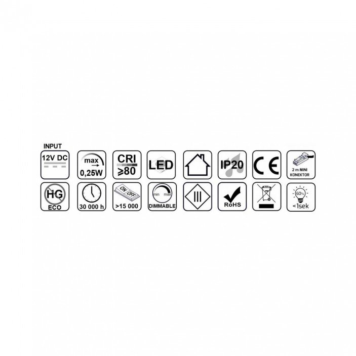 LED - PVC клипс стъклоносач 31L.351-353 - Осветителни тела за мебели LED - PVC клипс стъклоносач Осветителни тела за мебели