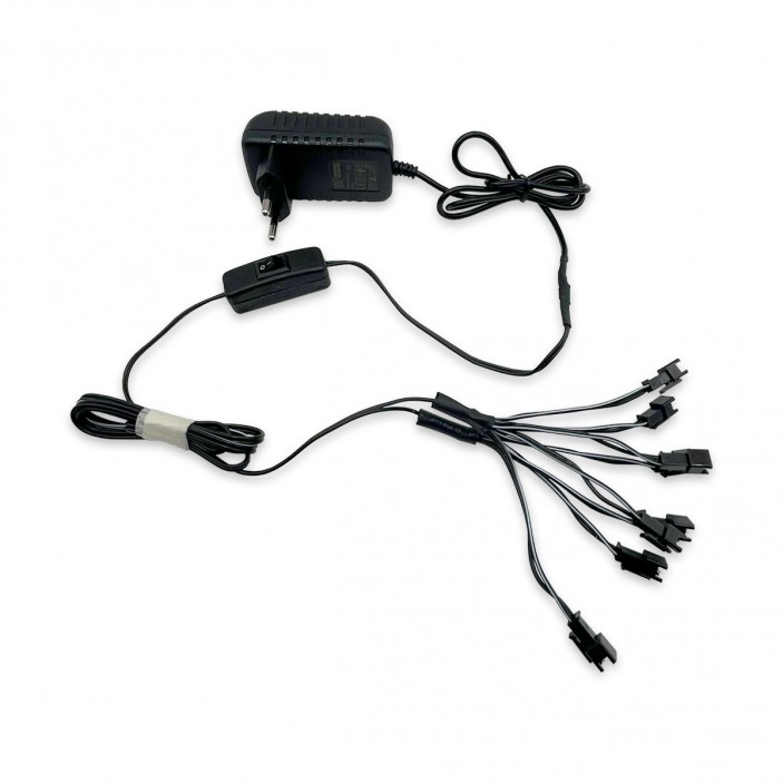 Комплект 7 - траф 5A, прекъсвач, разклонител и 8х54см LED лента с кабел 150 см 31. Осветителни тела за мебели