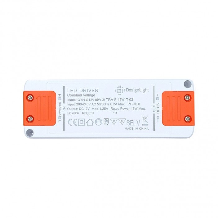 Плосък тънък LED драйвер 12V DC, 15W 31. Осветителни тела за мебели