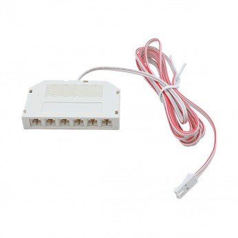 Разклонител с 6 гнезда с кабел 2м,  2x0.22 mm и мини конектор