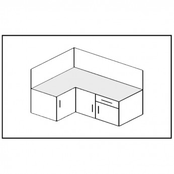 Кухненски плот 101G, Бял с гланцова повърхност